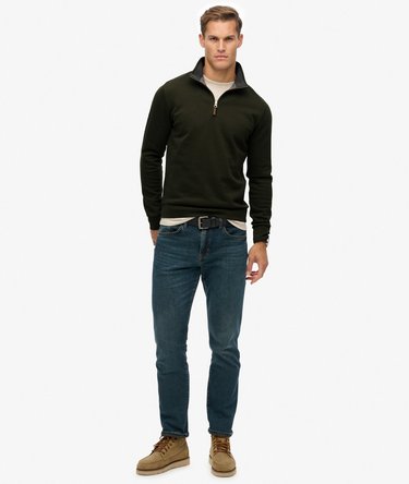 Core piqué sweatshirt met halve rits Image 3