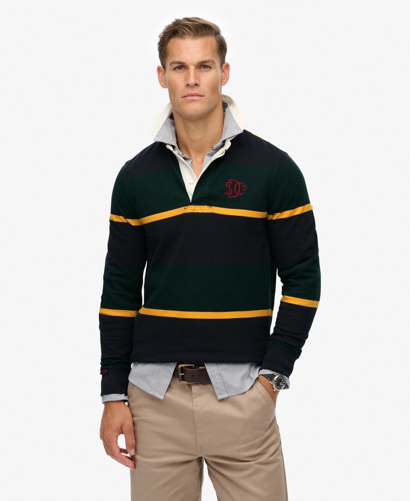 Vintage Athletic Stripe Rugby-Blue Stripe