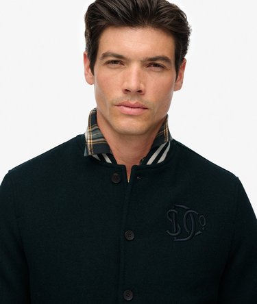 Varsity Monogram Wool Bomber Jacket Image 4