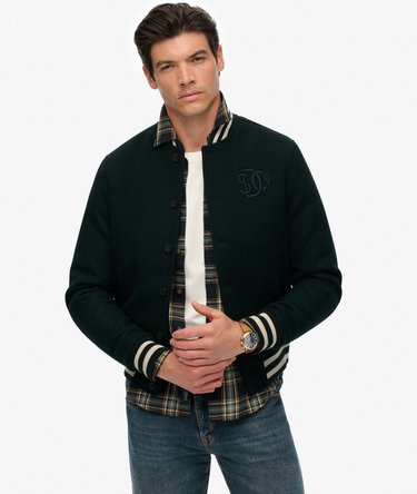 Varsity Monogram Wool Bomber Jacket Image 1