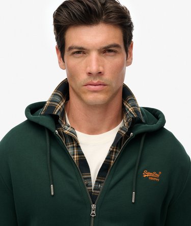 Essential Logo Half Brushed Zip Hoodie Image 4