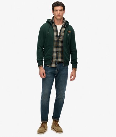 Essential Logo Half Brushed Zip Hoodie Image 3