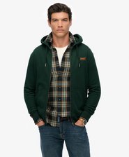 Essential Logo Half Brushed Zip Hoodie