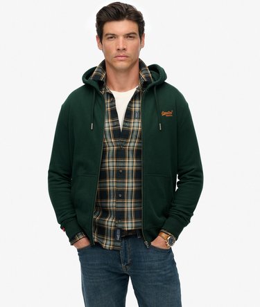 Essential Logo Half Brushed Zip Hoodie Image 1