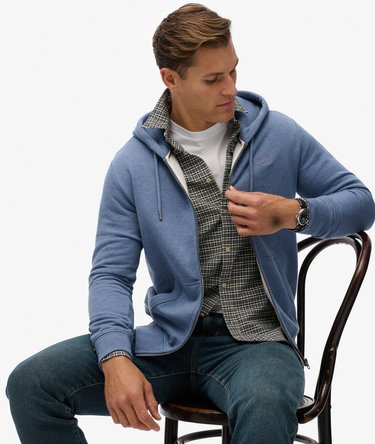 Essential Logo Half Brushed Zip Hoodie Image 2