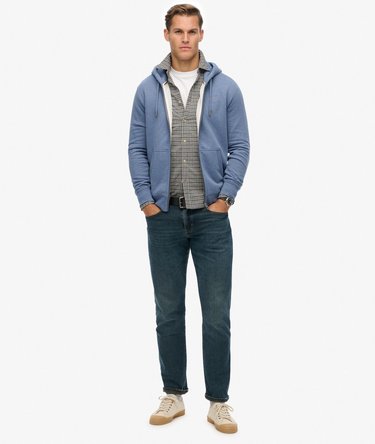 Essential Logo Half Brushed Zip Hoodie Image 3