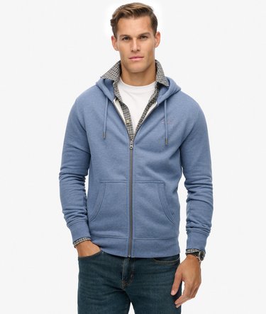 Essential Logo Half Brushed Zip Hoodie Image 1
