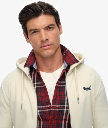 Essential Logo Half Brushed Zip Hoodie Image 4
