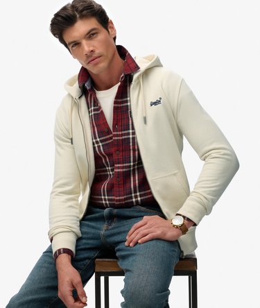 Essential Logo Half Brushed Zip Hoodie Image 2