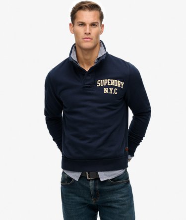 Vintage Athletic Henley Sweatshirt Image 1
