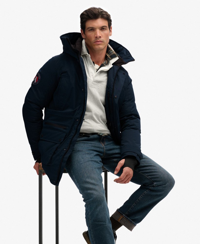 mens City Padded Parka Coat in MIDNIGHT NAVY | Superdry US
