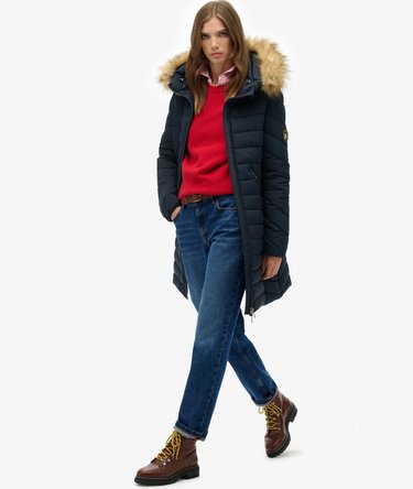 Fuji Faux Fur Hood Mid Length Image 5