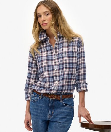 Kariertes Hemd aus Flanell im Boyfriend-Stil Image 2