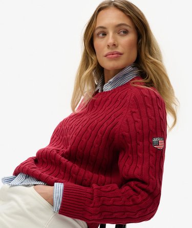 Slouchy Cable Knit Jumper Image 2