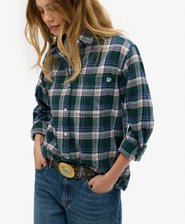 Camisa de franela a cuadros de corte boyfriend