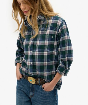 Kariertes Hemd aus Flanell im Boyfriend-Stil Image 2