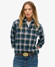 Camisa de franela a cuadros de corte boyfriend