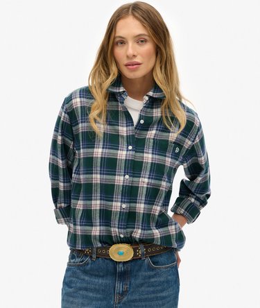 Kariertes Hemd aus Flanell im Boyfriend-Stil Image 1