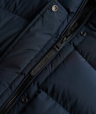 Hooded Sports Puffer Mid Length Jacket Image 7
