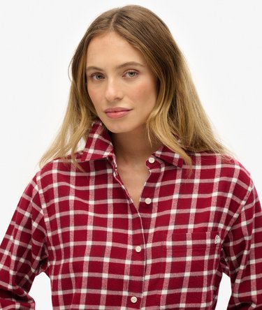 Camisa de franela a cuadros de corte boyfriend Image 4