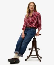 Camisa de franela a cuadros de corte boyfriend