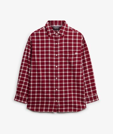 Camisa de franela a cuadros de corte boyfriend Image 7