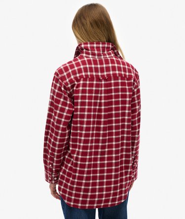 Camisa de franela a cuadros de corte boyfriend Image 5