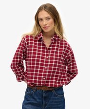 Camisa de franela a cuadros de corte boyfriend