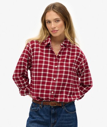 Camisa de franela a cuadros de corte boyfriend Image 1