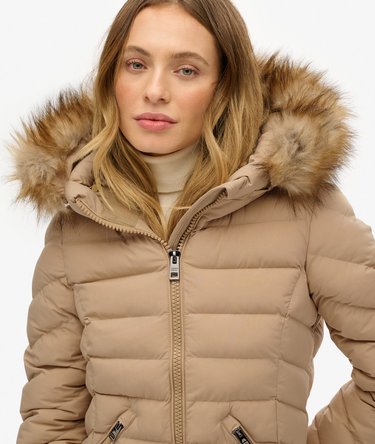 Fuji Faux Fur Hooded Longline Image 4