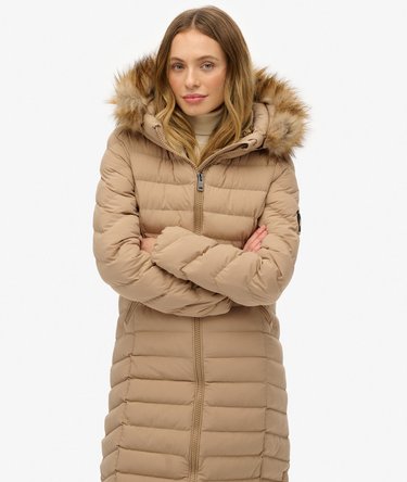 Fuji Faux Fur Hooded Longline Image 6