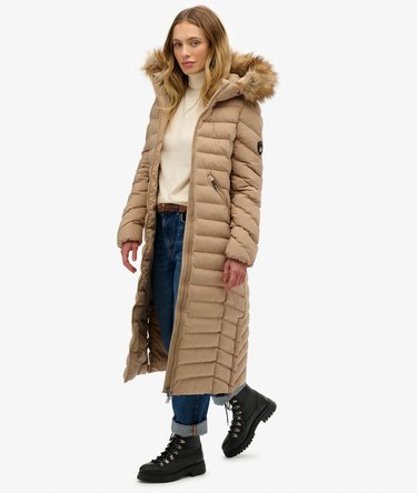 Fuji Faux Fur Hooded Longline Image 3