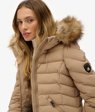 Fuji Faux Fur Hooded Longline Image 2
