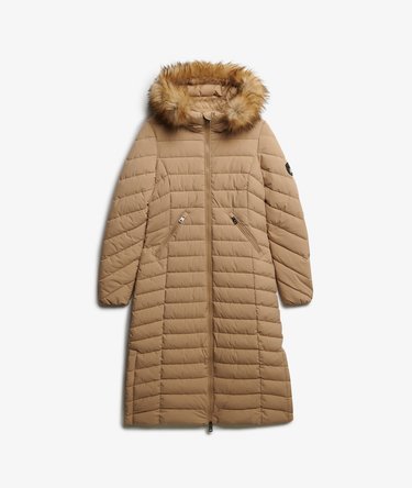 Fuji Faux Fur Hooded Longline Image 8