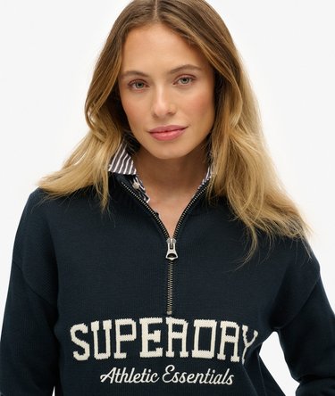 Slouchy Graphic Half Zip Jumper Image 4