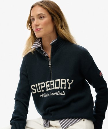Slouchy Graphic Half Zip Jumper Image 2