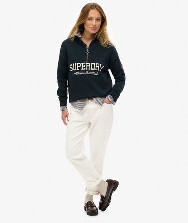Slouchy Graphic Half Zip Jumper Image 3