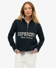 Slouchy Graphic Half Zip Jumper