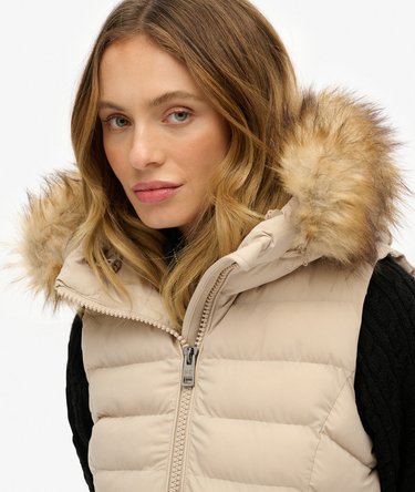 Fuji Faux Fur Hooded Gilet Image 4