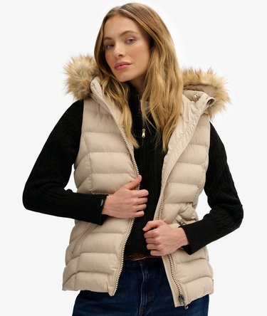 Fuji Faux Fur Hooded Gilet Image 2