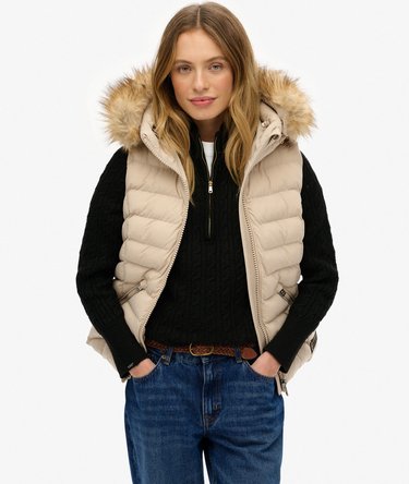Fuji Faux Fur Hooded Gilet Image 1