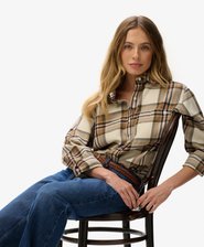 Camisa de franela a cuadros de corte boyfriend