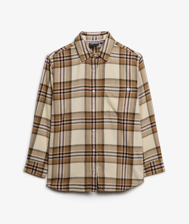 Camisa de franela a cuadros de corte boyfriend Image 7