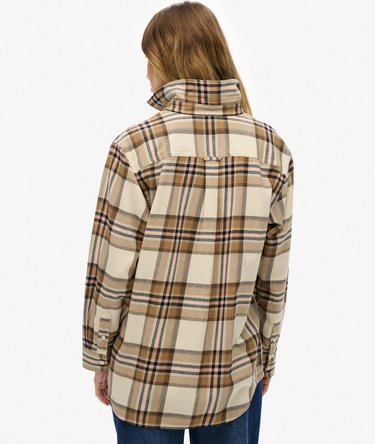 Camisa de franela a cuadros de corte boyfriend Image 5