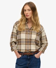 Camisa de franela a cuadros de corte boyfriend