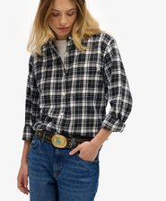 Camisa de franela a cuadros de corte boyfriend