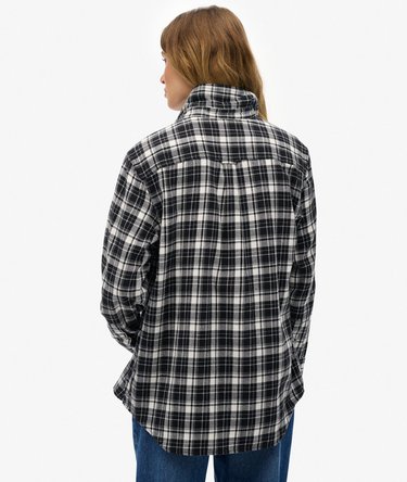 Camisa de franela a cuadros de corte boyfriend Image 5