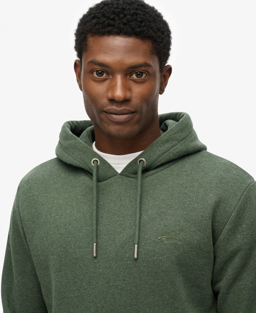 mens Essential Logo Hoodie in Deep Forest Green Marl New | Superdry UK