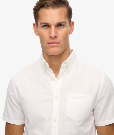 City Cotton Linen Short Sleeve Shirt Image 4
