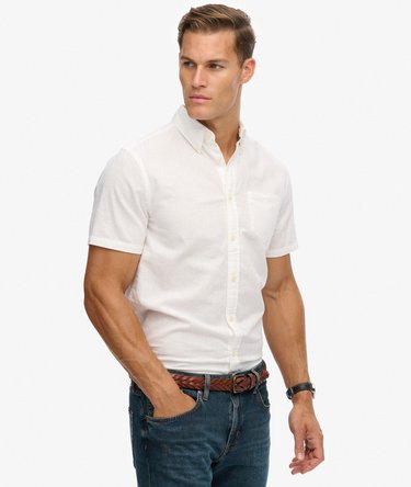 City Cotton Linen Short Sleeve Shirt Image 2